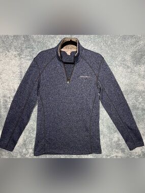 Eddie Bauer Men’s Small Quarter-Zip Navy Sweater Fleece Pullover